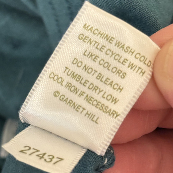 Garnet Hill Teal Full Maxi Skirt Womens SIZE SMALL Stretchy Flowy Cottage Long - Picture 3 of 7